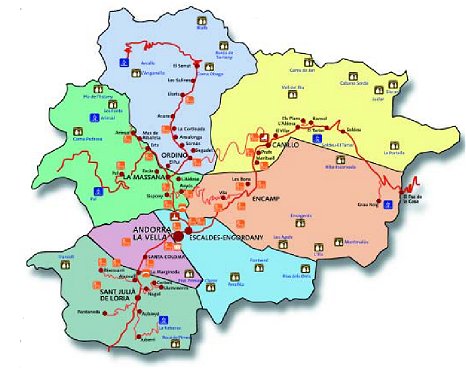 Les 7 paroisses de la Principaut&eacute; d'Andorre